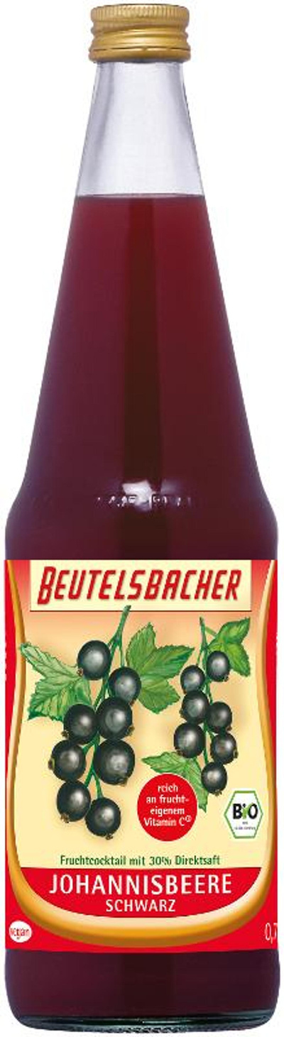 Produktfoto zu Schwarze Johannisbeer Saft Flasche