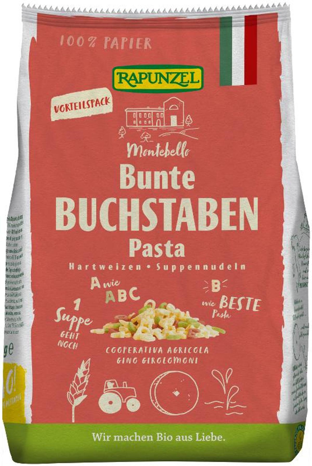 Bunte Buchstaben Pasta