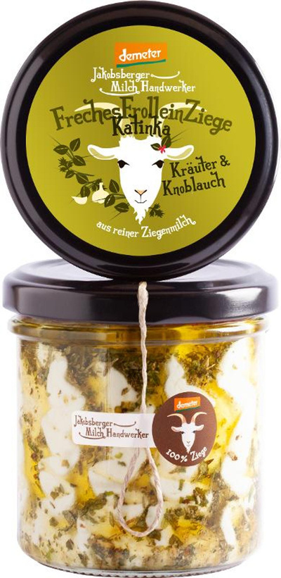 Produktfoto zu Freches Frollein Katinka - Ziegenfrischkäse Kräuter & Knoblauch
