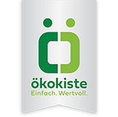 KI generiert: Ein Logo mit dem Text "ökokiste Einfach. Wertvoll." in Grün.