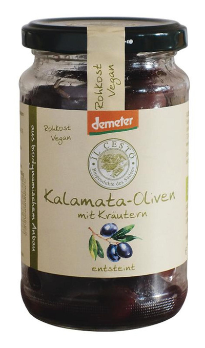 Produktfoto zu Schwarze Kalamata Oliven mit Kräutern