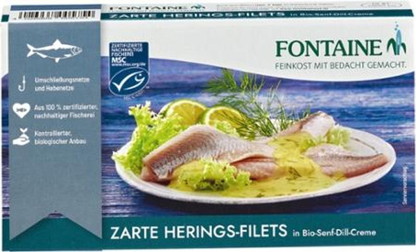 Produktfoto zu Zarte Heringsfilets Senf Dill