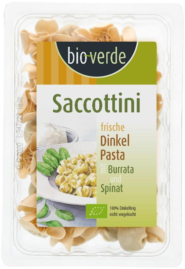 Produktfoto zu Dinkel Saccottini Burrata Spinat