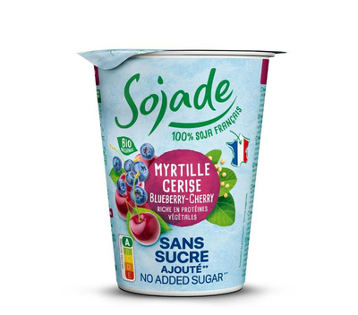 Produktfoto zu Sojade Joghurtalternative Heidelbeer Kirsch - ohne zugesetzten Zucker!
