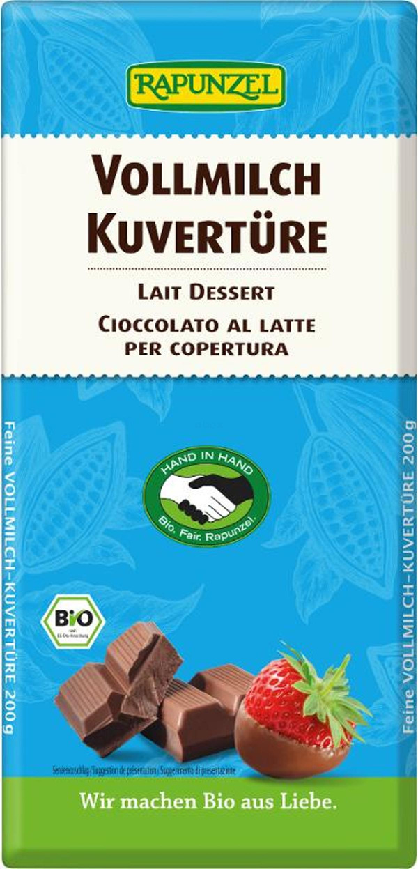 Produktfoto zu NEU: Kuvertüre Vollmilch Rapunzel - Einführungspreis! statt 5,99 €