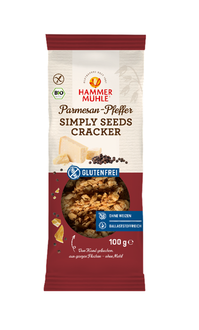 Produktfoto zu NEU: Simply Seeds Cracker Parmesan Pfeffer gf