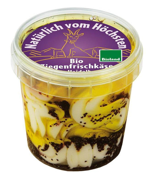 Produktfoto zu Ziegen Frischkäse Mohn Heidelbeere