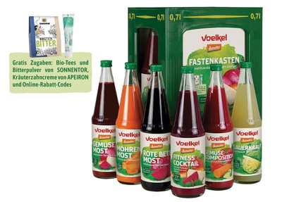 Produktfoto zu Fastenkasten - incl. Gratis- Zugaben von Sonnentor (Tee, Bitterpulver) & Apeiron (Kräuterzahncreme) - statt 26,50 €