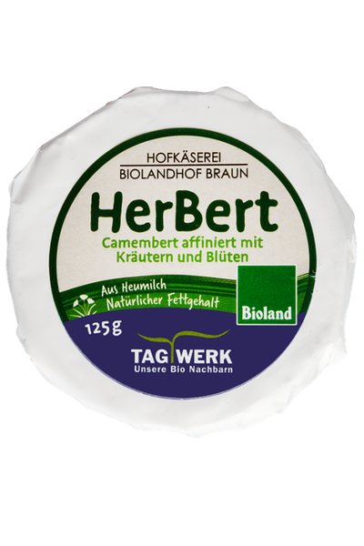 Produktfoto zu HerBert -  Bauern Camembert affiniert mit Kräutern und Blüten