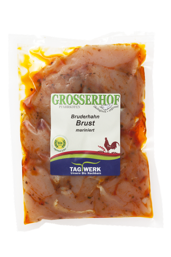 Produktfoto zu Hähnchenbrustfilets mariniert vom Bruderhahn - bitte Info zum MHD beachten!