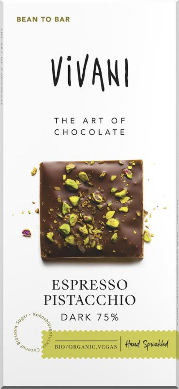 Produktfoto zu Schokolade Espresso Pistacchio Dark
