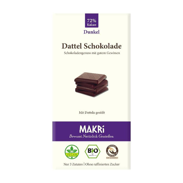 Produktfoto zu Dattel Schokolade Dunkel - Datteln + Kakao + sonst nix!