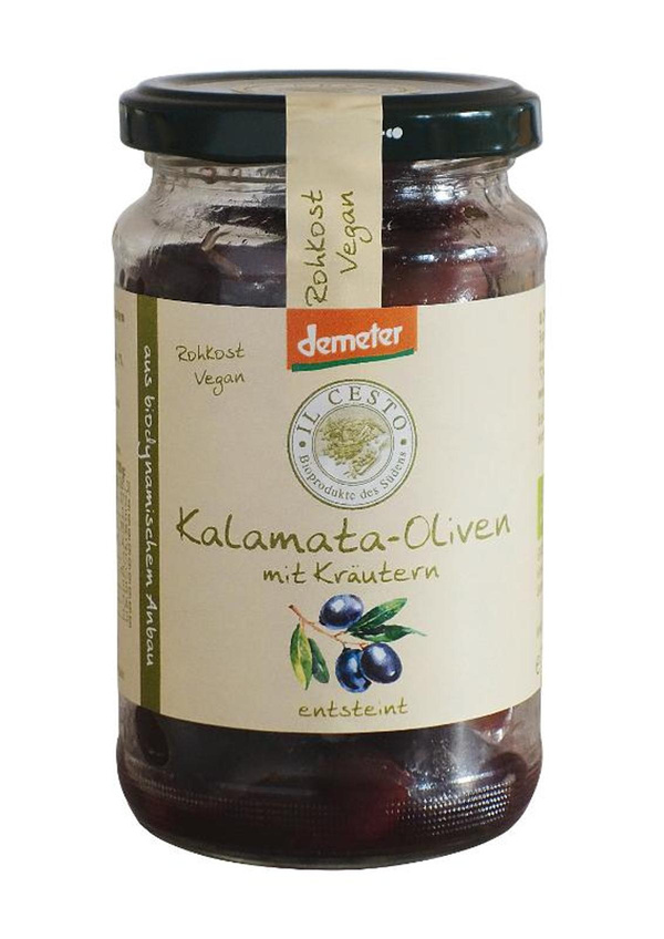 Produktfoto zu Schwarze Kalamata Oliven mit Kräutern