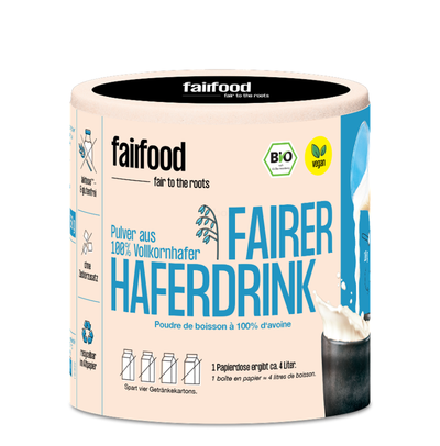 Produktfoto zu Haferdrink Pulver - jetzt in der recycelbaren Papierdose!