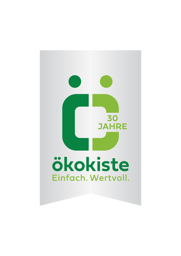KI generiert: Ein Logo mit dem Text "ökokiste Einfach. Wertvoll." in Grün.