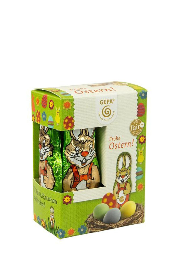 Produktfoto zu Osterhäschen Vollmilch 'Frohe Ostern' GEPA - The Fair Trade Company