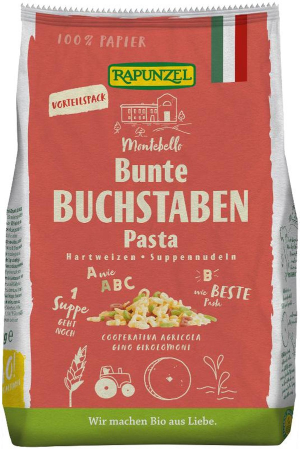 Produktfoto zu Bunte Buchstaben Pasta