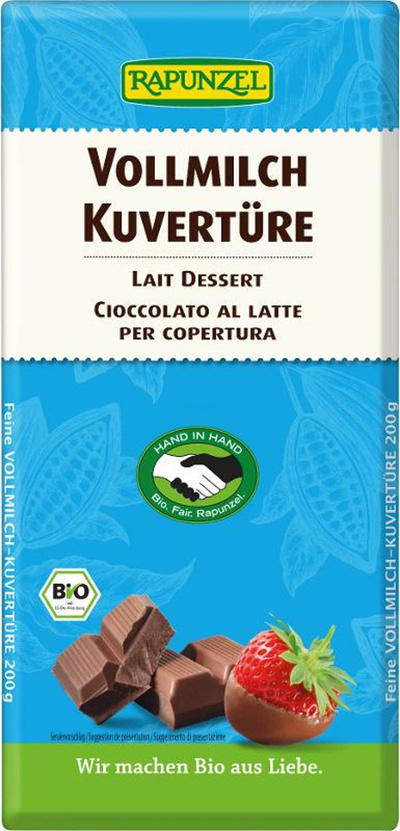 Produktfoto zu NEU: Kuvertüre Vollmilch Rapunzel - Einführungspreis! statt 5,99 €