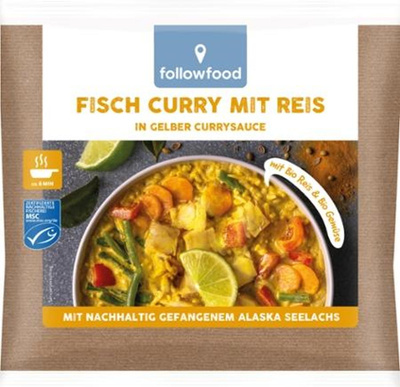 Produktfoto zu Fisch Curry mit Reis in gelber Currysauce TK - statt 7,69 €