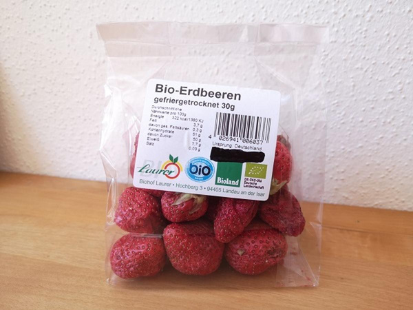 Produktfoto zu Erdbeeren gefriergetrocknet