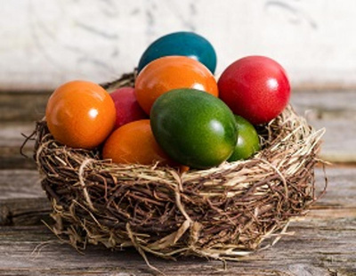 Produktfoto zu Bunte Eier gekocht 6 Stck