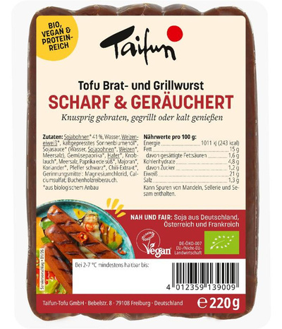 Produktfoto zu Tofu Grill - und Bratwurst geräuchert & scharf